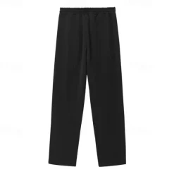 Clearance OUKU Men's Sweatpants Joggers Trousers Straight Leg Sweatpants Pocket Drawstring Elastic Waist Plain Comfort Sports Outdoor Daily Fashion Casual Black White Micro-elastic