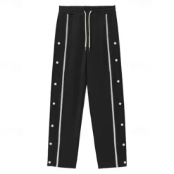 Clearance OUKU Men's Sweatpants Joggers Trousers Straight Leg Sweatpants Pocket Drawstring Elastic Waist Plain Comfort Sports Outdoor Daily Fashion Casual Black White Micro-elastic