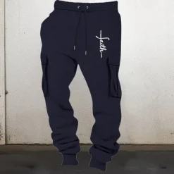 Hot OUKU Men's Sweatpants Joggers Trousers Cargo Sweatpants Elastic Waist Multi Pocket Elastic Cuff Graphic Prints Cross Wearable Outdoor Daily Camping & Hiking Fashion Classic Black Pink