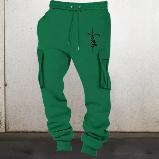 Hot OUKU Men's Sweatpants Joggers Trousers Cargo Sweatpants Elastic Waist Multi Pocket Elastic Cuff Graphic Prints Cross Wearable Outdoor Daily Camping & Hiking Fashion Classic Black Pink