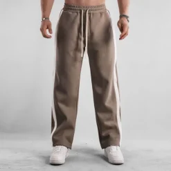 Best OUKU Men's Sweatpants Joggers Trousers Pocket Drawstring Elastic Waist Color Block Comfort Sports Outdoor Daily Fashion Casual Black Apricot Micro-elastic