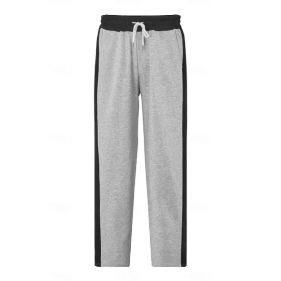 New OUKU Men's Sweatpants Trousers Casual Pants Patchwork Pocket Drawstring Color Block Comfort Vacation Sports Outdoor Casual Black White Micro-elastic