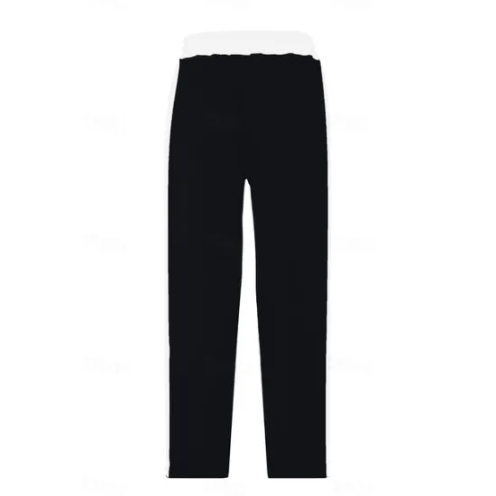 New OUKU Men's Sweatpants Trousers Casual Pants Patchwork Pocket Drawstring Color Block Comfort Vacation Sports Outdoor Casual Black White Micro-elastic