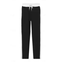 New OUKU Men's Sweatpants Trousers Casual Pants Patchwork Pocket Drawstring Color Block Comfort Vacation Sports Outdoor Casual Black White Micro-elastic