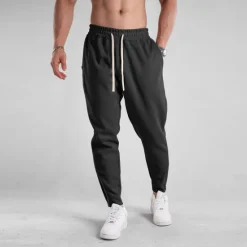 Clearance OUKU Men's Sweatpants Trousers Pocket Drawstring Elastic Waist Plain Comfort Sports Outdoor Daily Fashion Casual Black Green Micro-elastic