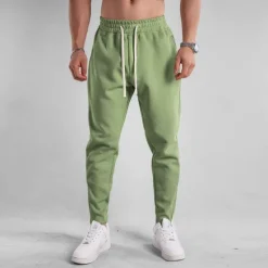 Clearance OUKU Men's Sweatpants Trousers Pocket Drawstring Elastic Waist Plain Comfort Sports Outdoor Daily Fashion Casual Black Green Micro-elastic
