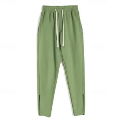 Clearance OUKU Men's Sweatpants Trousers Pocket Drawstring Elastic Waist Plain Comfort Sports Outdoor Daily Fashion Casual Black Green Micro-elastic