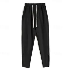 Clearance OUKU Men's Sweatpants Trousers Pocket Drawstring Elastic Waist Plain Comfort Sports Outdoor Daily Fashion Casual Black Green Micro-elastic