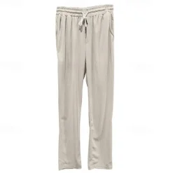 Clearance OUKU Men's Sweatpants Trousers Straight Leg Sweatpants Pocket Drawstring Elastic Waist Plain Comfort Sports Outdoor Daily Fashion Casual Black White Micro-elastic