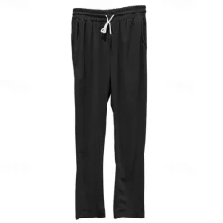 Clearance OUKU Men's Sweatpants Trousers Straight Leg Sweatpants Pocket Drawstring Elastic Waist Plain Comfort Sports Outdoor Daily Fashion Casual Black White Micro-elastic