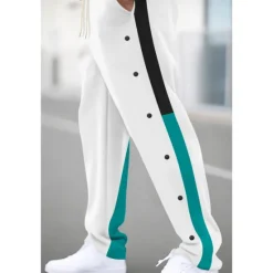 Best OUKU Men's Sweatpants Trousers Patchwork Pocket Drawstring Color Block Comfort Sports Outdoor Daily Casual Black White Micro-elastic