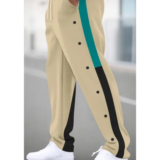 Best OUKU Men's Sweatpants Trousers Patchwork Pocket Drawstring Color Block Comfort Sports Outdoor Daily Casual Black White Micro-elastic