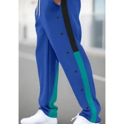 Best OUKU Men's Sweatpants Trousers Patchwork Pocket Drawstring Color Block Comfort Sports Outdoor Daily Casual Black White Micro-elastic
