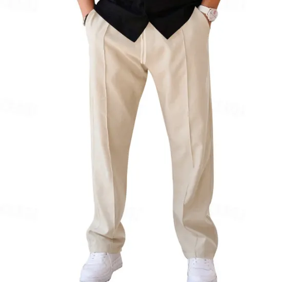 OUKU Men's Sweatpants Trousers Drawstring Elastic Waist Straight Leg Plain Comfort Sports Outdoor Daily Fashion Casual ArmyGreen Black Micro-elastic