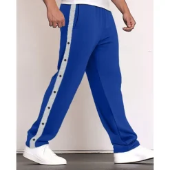 Online OUKU Men's Sweatpants Wide Leg Sweatpants Trousers Pocket Drawstring Elastic Waist Color Block Comfort Sports Outdoor Daily Fashion Casual Black White Micro-elastic
