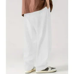 Clearance OUKU Men's Sweatpants Wide Leg Sweatpants Corduroy Pants Trousers Pocket Drawstring Elastic Waist Plain Comfort Sports Outdoor Daily Fashion Casual Black White Micro-elastic