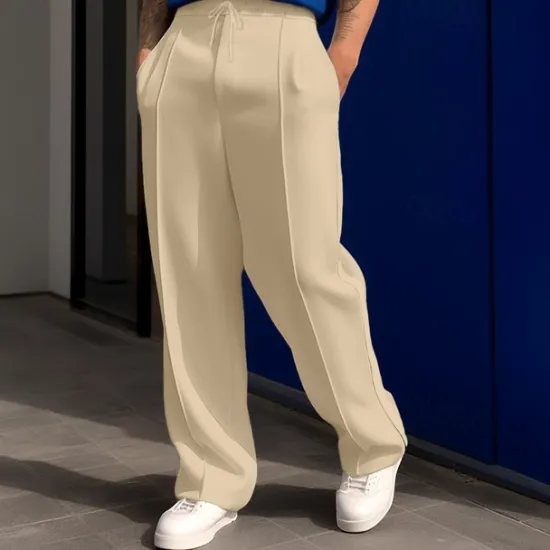 New OUKU Men's Sweatpants Wide Leg Sweatpants Trousers Pocket Drawstring Elastic Waist Plain Comfort Sports Outdoor Daily Fashion Casual ArmyGreen Black Micro-elastic