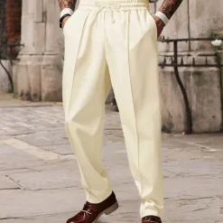 Sale OUKU Men's Sweatpants Wide Leg Sweatpants Trousers Pocket Drawstring Elastic Waist Plain Comfort Sports Outdoor Daily Fashion Casual ArmyGreen Black Micro-elastic