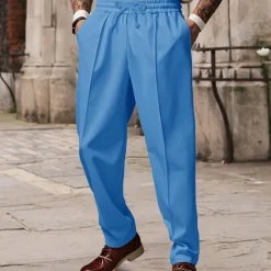 Sale OUKU Men's Sweatpants Wide Leg Sweatpants Trousers Pocket Drawstring Elastic Waist Plain Comfort Sports Outdoor Daily Fashion Casual ArmyGreen Black Micro-elastic