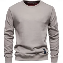 Best OUKU Men's Sweatshirt Black Army Green Red Navy Blue Blue Crew Neck Plain Sports & Outdoor Daily Holiday Streetwear Cool Casual Spring & Fall Clothing Apparel Hoodies Sweatshirts