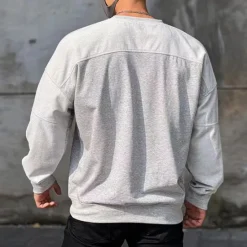 Outlet OUKU Men's Sweatshirt Black Brown Khaki Gray Crew Neck Plain Sports & Outdoor Daily Holiday Cotton Streetwear Basic Casual Spring & Fall Clothing Apparel Hoodies Sweatshirts Long Sleeve