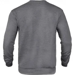 Outlet OUKU Men's Sweatshirt Black White Khaki Dark Gray Crew Neck Plain Patchwork Ribbed Front Pocket Sports & Outdoor Daily Holiday Polyester Corduroy Streetwear Basic Casual Fall & Winter Clothing Apparel