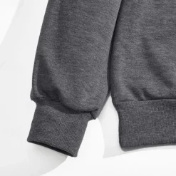 Outlet OUKU Men's Sweatshirt Black White Khaki Dark Gray Crew Neck Plain Patchwork Ribbed Front Pocket Sports & Outdoor Daily Holiday Polyester Corduroy Streetwear Basic Casual Fall & Winter Clothing Apparel