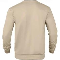 Outlet OUKU Men's Sweatshirt Black White Khaki Dark Gray Crew Neck Plain Patchwork Ribbed Front Pocket Sports & Outdoor Daily Holiday Polyester Corduroy Streetwear Basic Casual Fall & Winter Clothing Apparel