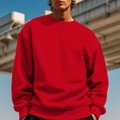 Discount OUKU Men's Sweatshirt Black White Yellow Red Navy Blue Crew Neck Plain Patchwork Sports & Outdoor Daily Holiday Polyester Streetwear Basic Casual Spring & Fall Clothing Apparel Hoodies Sweatshirts Long
