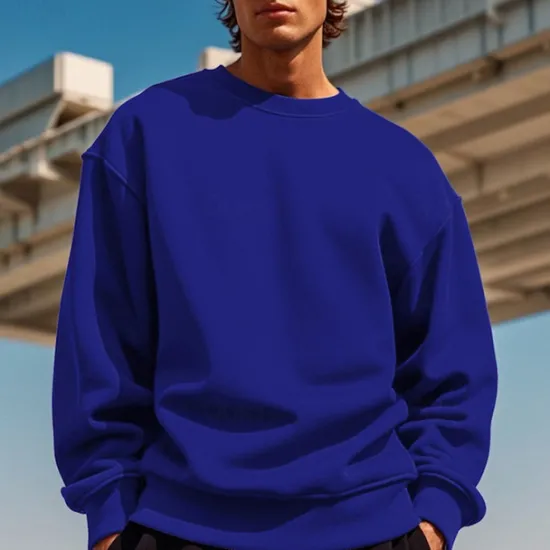 Discount OUKU Men's Sweatshirt Black White Yellow Red Navy Blue Crew Neck Plain Patchwork Sports & Outdoor Daily Holiday Polyester Streetwear Basic Casual Spring & Fall Clothing Apparel Hoodies Sweatshirts Long