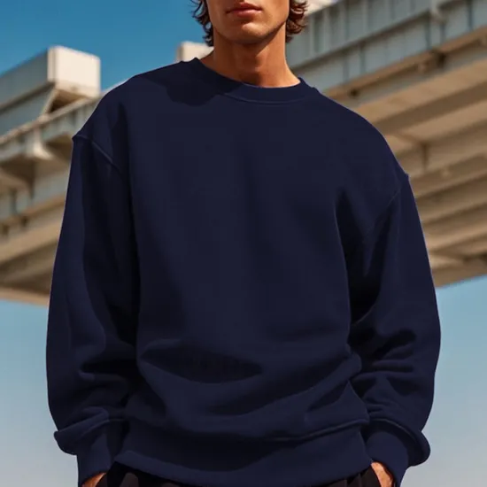 Discount OUKU Men's Sweatshirt Black White Yellow Red Navy Blue Crew Neck Plain Patchwork Sports & Outdoor Daily Holiday Polyester Streetwear Basic Casual Spring & Fall Clothing Apparel Hoodies Sweatshirts Long