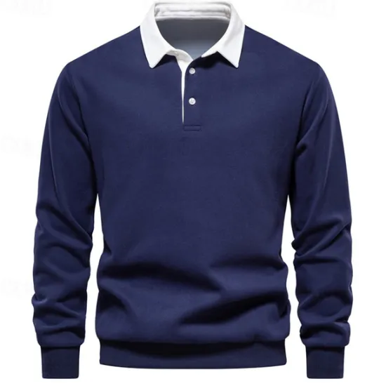 New OUKU Men's Sweatshirt Black Yellow Navy Blue Brown Dark Gray Lapel Color Block Patchwork Sports & Outdoor Daily Holiday Polyester Streetwear Basic Casual Spring & Fall Clothing Apparel Hoodies