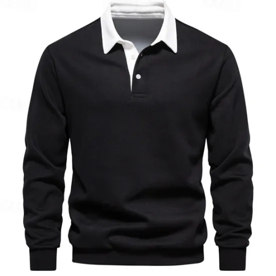 New OUKU Men's Sweatshirt Black Yellow Navy Blue Brown Dark Gray Lapel Color Block Patchwork Sports & Outdoor Daily Holiday Polyester Streetwear Basic Casual Spring & Fall Clothing Apparel Hoodies