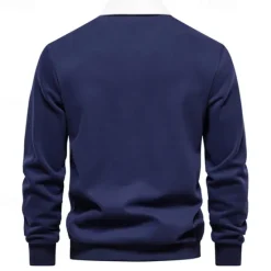New OUKU Men's Sweatshirt Black Yellow Navy Blue Brown Dark Gray Lapel Color Block Patchwork Sports & Outdoor Daily Holiday Polyester Streetwear Basic Casual Spring & Fall Clothing Apparel Hoodies