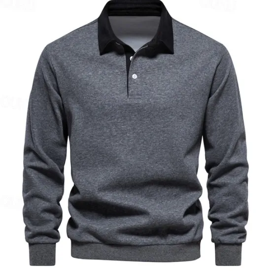 New OUKU Men's Sweatshirt Black Yellow Navy Blue Brown Dark Gray Lapel Color Block Patchwork Sports & Outdoor Daily Holiday Polyester Streetwear Basic Casual Spring & Fall Clothing Apparel Hoodies