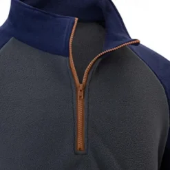 Sale OUKU Men's Sweatshirt Polar Fleece Quarter Zip Sweatshirt Navy Blue Khaki Gray Half Zip Plain Pocket Sports & Outdoor Daily Holiday Streetwear Cool Casual Winter Spring & Fall Clothing Apparel Hoodies