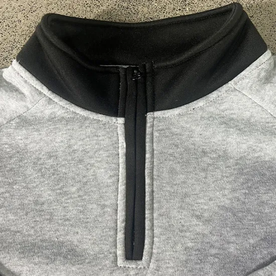 Sale OUKU Men's Sweatshirt Pullover Quarter Zip Sweatshirt Black Navy Blue Khaki Dark Gray Gray Standing Collar Color Block Patchwork Sports & Outdoor Casual Daily Streetwear Casual Athletic Spring Fall