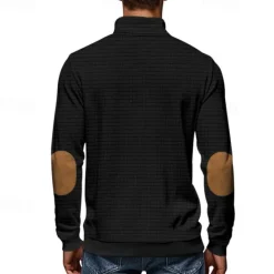 Hot OUKU Men's Sweatshirt Quarter Zip Sweatshirt Black White Navy Blue Light Grey Dark Gray Half Zip Color Block Ribbed Front Pocket Textured Sports & Outdoor Daily Holiday Polyester Streetwear Basic Casual