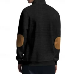 Hot OUKU Men's Sweatshirt Quarter Zip Sweatshirt Black White Navy Blue Light Grey Dark Gray Half Zip Color Block Ribbed Front Pocket Textured Sports & Outdoor Daily Holiday Polyester Streetwear Basic Casual