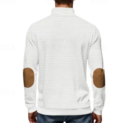 Hot OUKU Men's Sweatshirt Quarter Zip Sweatshirt Black White Navy Blue Light Grey Dark Gray Half Zip Color Block Ribbed Front Pocket Textured Sports & Outdoor Daily Holiday Polyester Streetwear Basic Casual