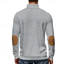 Hot OUKU Men's Sweatshirt Quarter Zip Sweatshirt Black White Navy Blue Light Grey Dark Gray Half Zip Color Block Ribbed Front Pocket Textured Sports & Outdoor Daily Holiday Polyester Streetwear Basic Casual