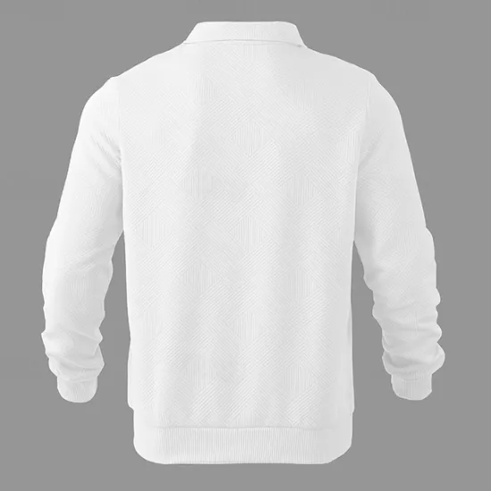 OUKU Men's Sweatshirt Quarter Zip Sweatshirt Black White Navy Blue Khaki Light Grey Half Zip Plain Ribbed Textured Knit-texture Sports & Outdoor Daily Holiday Polyester Streetwear Basic Casual Fall