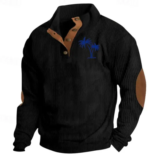 Discount OUKU Men's Sweatshirt Quarter Zip Sweatshirt Black White Navy Blue Green Half Zip Color Block Tree Sports & Outdoor Daily Holiday Polyester Corduroy Streetwear Basic Casual Fall & Winter Clothing Apparel
