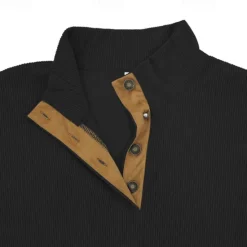 Discount OUKU Men's Sweatshirt Quarter Zip Sweatshirt Black White Navy Blue Green Half Zip Color Block Tree Sports & Outdoor Daily Holiday Polyester Corduroy Streetwear Basic Casual Fall & Winter Clothing Apparel