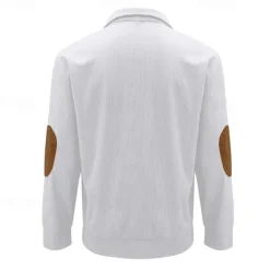 Discount OUKU Men's Sweatshirt Quarter Zip Sweatshirt Black White Navy Blue Green Half Zip Color Block Tree Sports & Outdoor Daily Holiday Polyester Corduroy Streetwear Basic Casual Fall & Winter Clothing Apparel