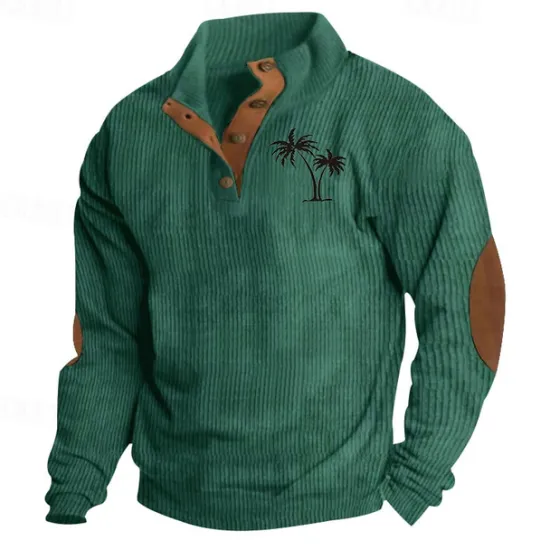 Discount OUKU Men's Sweatshirt Quarter Zip Sweatshirt Black White Navy Blue Green Half Zip Color Block Tree Sports & Outdoor Daily Holiday Polyester Corduroy Streetwear Basic Casual Fall & Winter Clothing Apparel