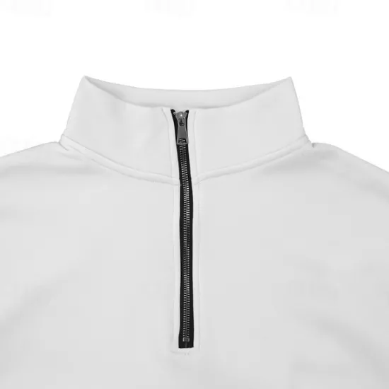 New OUKU Men's Sweatshirt Quarter Zip Sweatshirt Apricot Black White Red Light Grey Half Zip Plain Sports & Outdoor Daily Holiday Polyester Streetwear Basic Casual Spring & Fall Clothing Apparel Hoodies