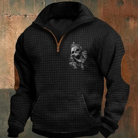Outlet OUKU Men's Sweatshirt Quarter Zip Sweatshirt Black Gray Half Zip Plain Sports & Outdoor Daily Holiday Streetwear Cool Retro Winter Spring & Fall Clothing Apparel Hoodies Sweatshirts Long Sleeve