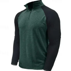 New OUKU Men's Sweatshirt Quarter Zip Sweatshirt White Red Royal Blue Blue Green Half Zip Color Block Patchwork Sports & Outdoor Daily Holiday Streetwear Basic Casual Spring & Fall Clothing Apparel Hoodies