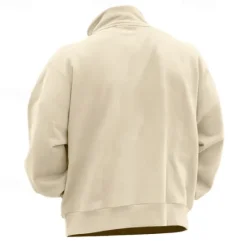Sale OUKU Men's Sweatshirt Quarter Zip Sweatshirt Apricot Black White Wine Red Half Zip Plain Sports & Outdoor Daily Holiday Polyester Streetwear Basic Casual Fall & Winter Clothing Apparel Hoodies Sweatshirts